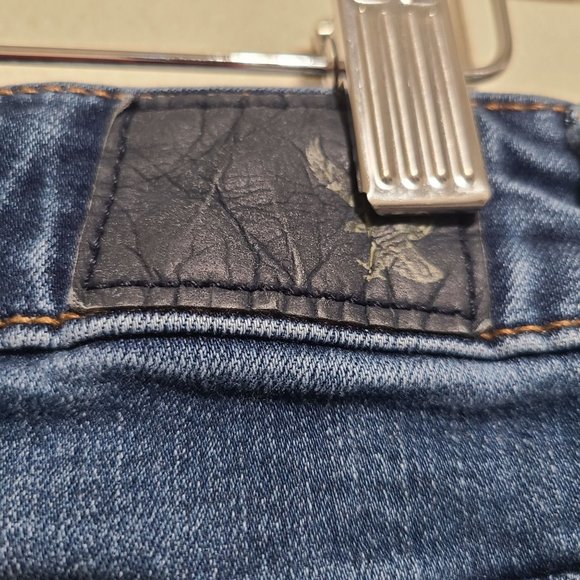 American Eagle Distressed Super Stretch Skinny Jeggings Size 2 Dark Wash - Picture 4 of 6